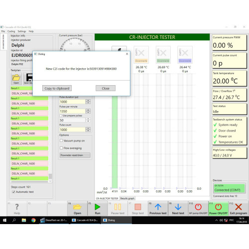 Стенд для форсунок Common Rail на 4 форсунки с кодированнием