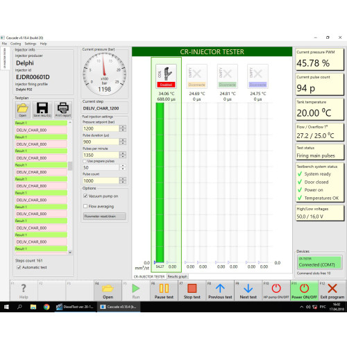 Тестер FLAGMAN Code для форсунок CR с электронной системой измерения на стойке с кодированием