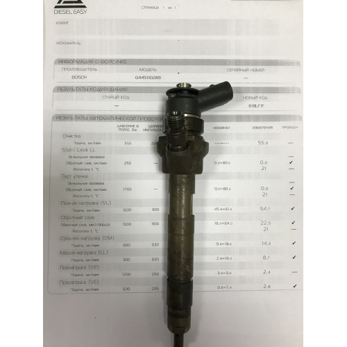 Форсунка б/у Bosch 0445110289 BMW 2.0D