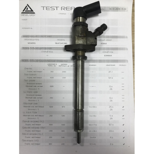 Форсунка б/у Siemens 9647247280 4-Class Peugeot Ford Volvo 2.0 HDI 16V