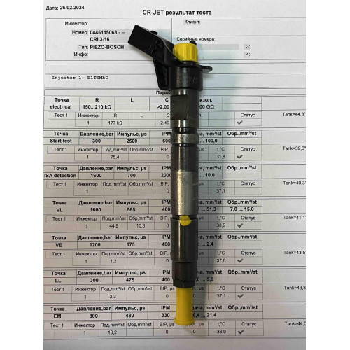 Пьезо форсунка б/у Bosch 0445115069 0445115033 Mercedes Sprinter