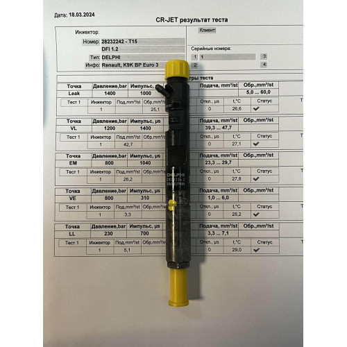 Форсунка б/у Delphi R02101Z 28232242 Рено 1.5 DCI K9K