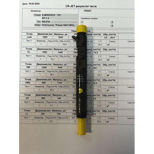 Форсунка б/у Delphi EJBR02201Z FORD 1.8 TDCi