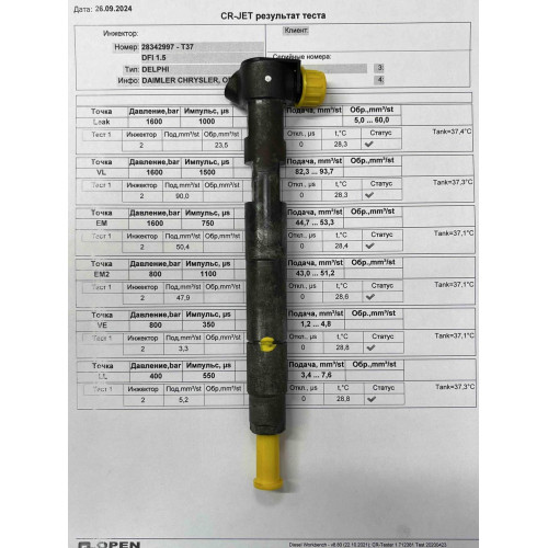 Форсунка б/у Delphi Mercedes Sprinter OM651 A6510704987 28342997