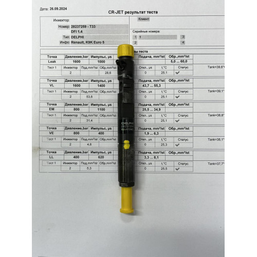 Форсунка б/у Delphi 28237259 166000897R Рено Дача 1.5 DCI